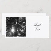 Vierkante foto - Zon door de bomen (BW) Bedankkaart (Voorkant / Achterkant)