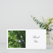 Vierkante foto - Zonlicht door de bomen Bedankkaart (Staand voorkant)