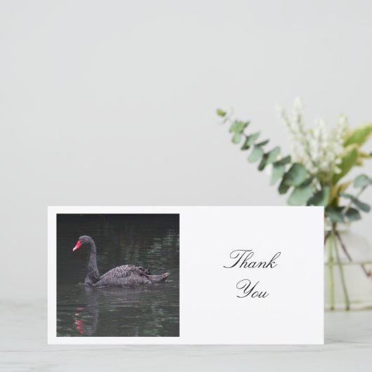 Vierkante foto - Zwarte Zwaan Bedankkaart (Staand voorkant)