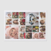 Vierkante fotocollage - Tot 18 foto's Wit Tissuepapier (Voorkant)