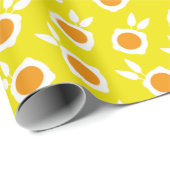 vierkante gele bloemen cadeaupapier (Rol Hoek)