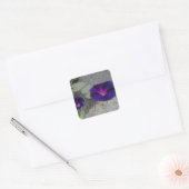 Vierkante Glanzende Bloemen Sticker (Envelop)