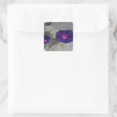 Vierkante Glanzende Bloemsticker Sticker (Tas)
