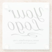 Vierkante glazen onderzetter met logo van uw bedri (Achterkant)