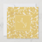 Vierkante Gouden 50e Trouwdag Uitnodiging (Achterkant)