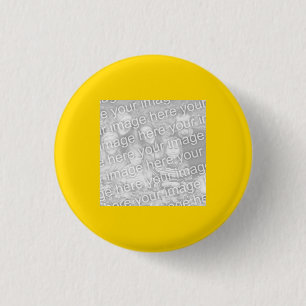 Vierkante gouden randfoto ronde button 3,2 cm