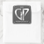 Vierkante GP Sticker met zilveren Logo (Tas)
