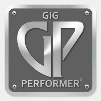 Vierkante GP Sticker met zilveren Logo