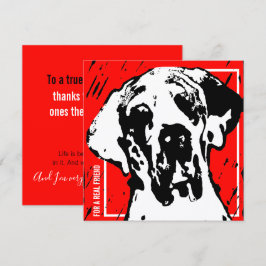 Vierkante Great Dane Vriend Rood & Zwart Linocut Kaart