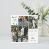 Vierkante Groene Mistletoe Vrolijk getrouwd Kerstm Bedankkaart (Staand voorkant)
