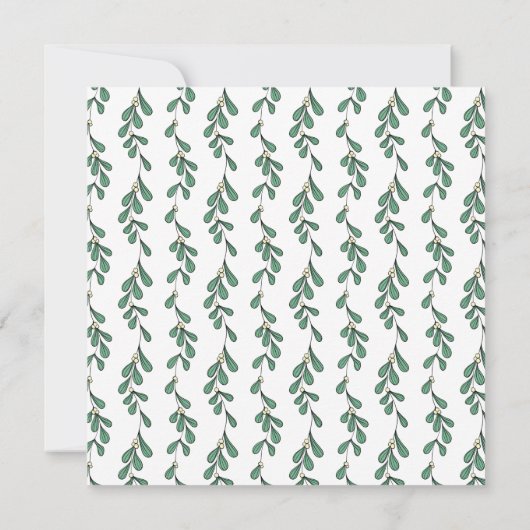 Vierkante Groene Mistletoe Vrolijk getrouwd Kerstm Bedankkaart (Achterkant)