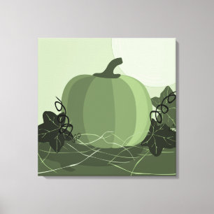 Vierkante Groene Pompoen Keuken Muur Decor Canvas Afdruk