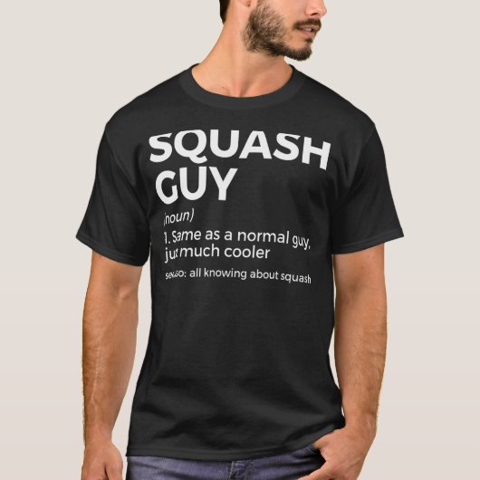 Vierkante Guy Definition Squash Player T-shirt (Voorkant)