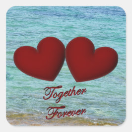 Vierkante harten stickers