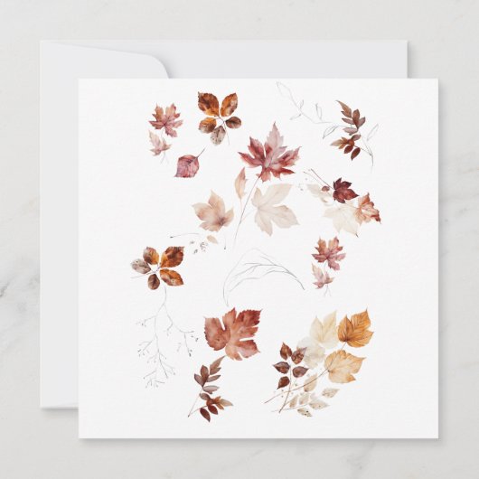 Vierkante herfst bruids brunch & bubbeldouche kaart (Achterkant)