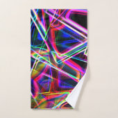 Vierkante hoeken en kleurrijke neonvlekken bad handdoek (Handdoek)