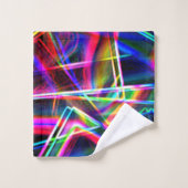Vierkante hoeken en kleurrijke neonvlekken bad handdoek (Wasdoekje)