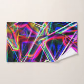 Vierkante hoeken en kleurrijke neonvlekken bad handdoek (Handdoek)