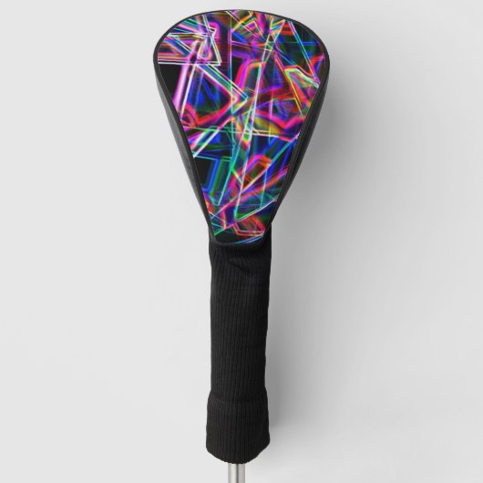 Vierkante hoeken en kleurrijke neonvlekken golfheadcover (Voorkant)