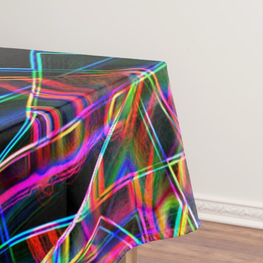 Vierkante hoeken en kleurrijke neonvlekken tafelkleed (Voorbeeld)