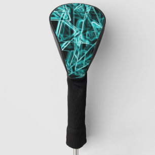 Vierkante hoeken en 'neon'-cyaan- of hemelblauwe p golfheadcover