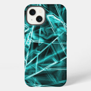 Vierkante hoeken en 'neon' cyaan- of luchtblauwe v iPhone 13 hoesje