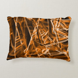 Vierkante hoeken en 'neon'-oranje vlekken accent kussen