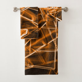 Vierkante hoeken en 'neon'-oranje vlekken bad handdoek