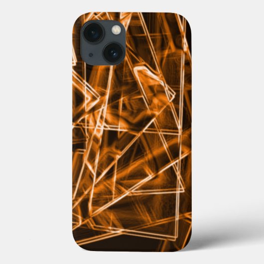 Vierkante hoeken en 'neon'-oranje vlekken Case-Mate iPhone case (Achterkant)