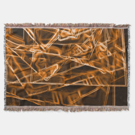 Vierkante hoeken en 'neon'-oranje vlekken deken