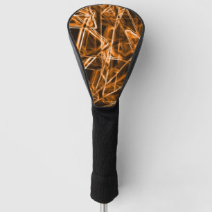 Vierkante hoeken en 'neon'-oranje vlekken golfheadcover