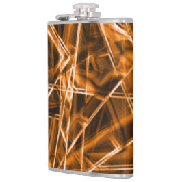 Vierkante hoeken en 'neon'-oranje vlekken heupfles