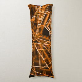 Vierkante hoeken en 'neon'-oranje vlekken lichaamskussen