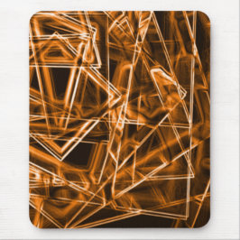 Vierkante hoeken en 'neon'-oranje vlekken muismat