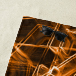 Vierkante hoeken en 'neon'-oranje vlekken strandlaken