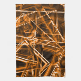 Vierkante hoeken en 'neon'-oranje vlekken theedoek