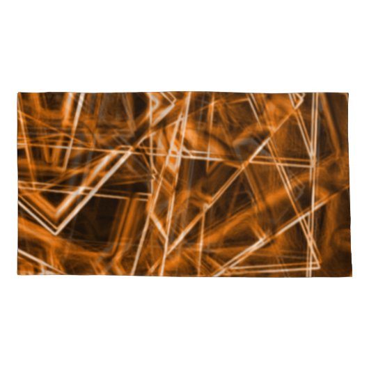 Vierkante hoeken en 'neon'-sinaasappels kussensloop (Achterkant-Links)