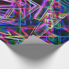 Vierkante hoeken en neonkleurige vlekken cadeaupapier