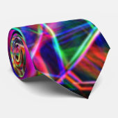 Vierkante hoeken en neonkleurige vlekken stropdas (Opgerold)
