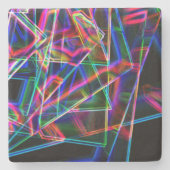 Vierkante hoeken in lijn en neonkleurig stenen onderzetter (Voorkant)