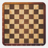 Vierkante houten schaakset Stickers (Voorkant)