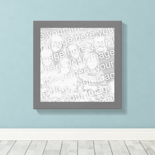 Vierkante houtskool rand foto canvas afdruk (Insitu (Houten vloer))