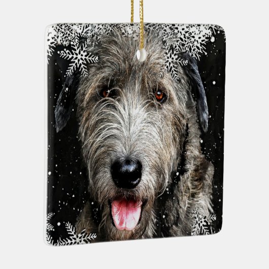 Vierkante Ierse Wolfhound Kerst Ornament (Rechts)