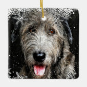 Vierkante Ierse Wolfhound Kerst Ornament (Voorkant)