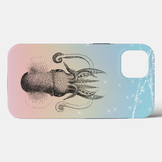 Vierkante illustratie op regenboogpasta met licht Case-Mate iPhone case (Achterkant (horizontaal))