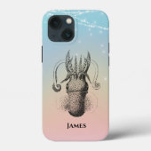 Vierkante illustratie op regenboogpasta met naam Case-Mate iPhone case (Achterkant)