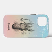 Vierkante illustratie op regenboogpasta met naam Case-Mate iPhone case (Achterkant (horizontaal))