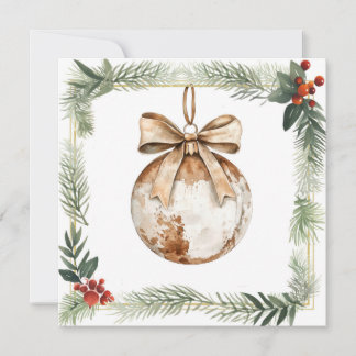 Vierkante kaart met Vintage Christmas ornament