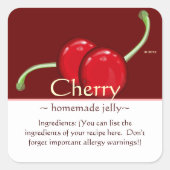  vierkante kersen Stickers (Voorkant)