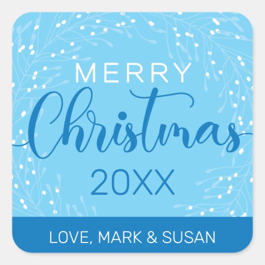 Vierkante Kerst stickers (Voorkant)